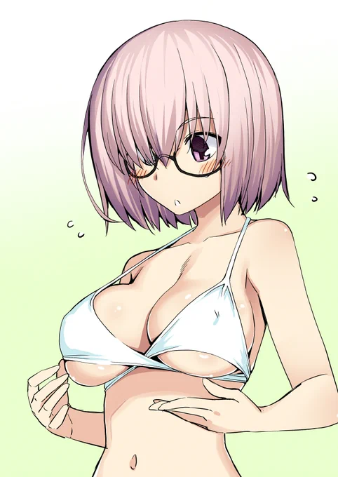 特に意味もなく巨乳絵再掲。自分で描く場合だとこれくらいのサイズ感が丁度いいような、もうひとふた回り大きくしてみたいような。重力に負かしたい。 