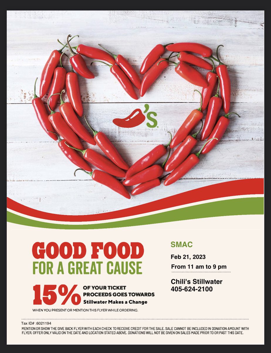 SMAC_WEEK's tweet photo. Tuesday’s midday and evening meal plans are set. Join us at Chili’s or Panda Express! Don’t forget to show the flyer and/or mention SMAC when paying. https://t.co/Z1H9XtbNlE