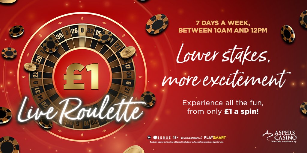Play Live #Roulette with us 7 days a week - with just a &#163;1 stake!

All the FUN, for just a pound a spin &#129321;  

➡️ 18+ only. BeGambleAware.