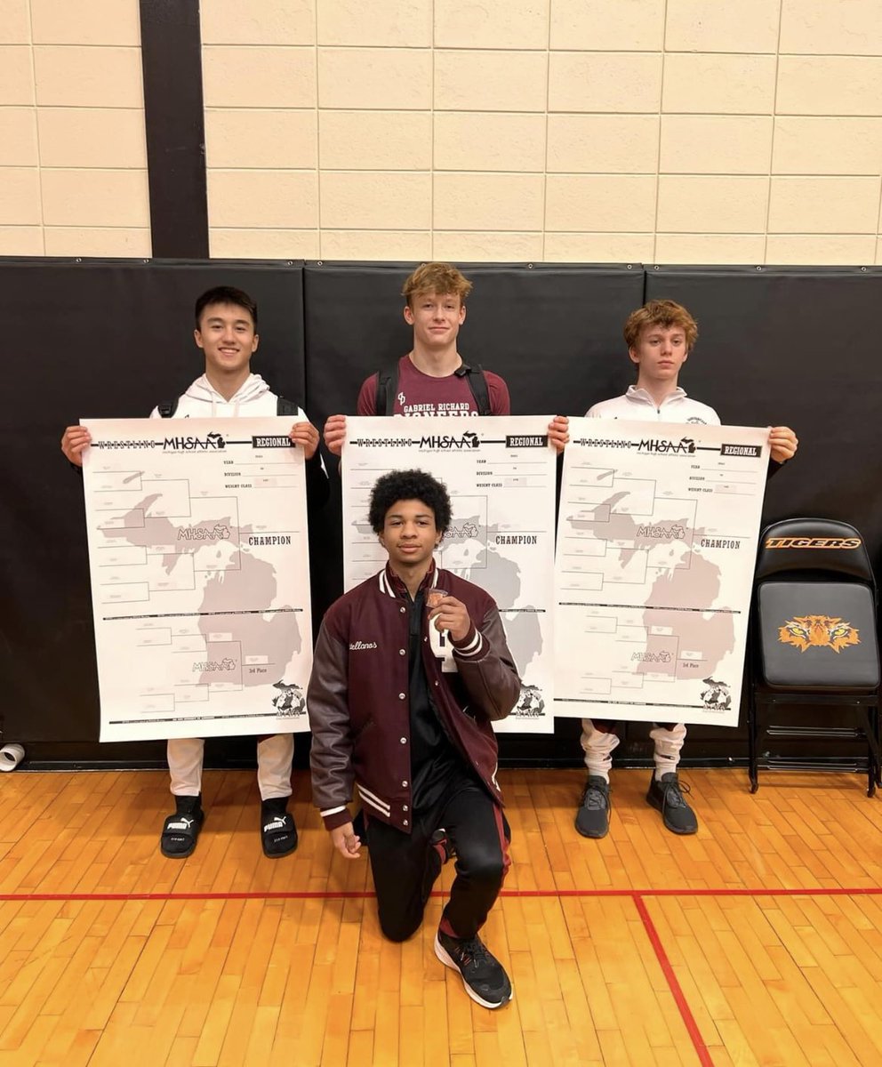 GR_Wrestling's tweet photo. Six Pioneers have qualified for the state championship at Ford Field!Congrats to Rihanna, Luke, Joey, and Sebastian for being the champs, Jacey for runner up and Jonathan for a fourth place finish! You've proven that hard work &amp; dedication pay off. Let's bring home some titles! https://t.co/xwHidY578p