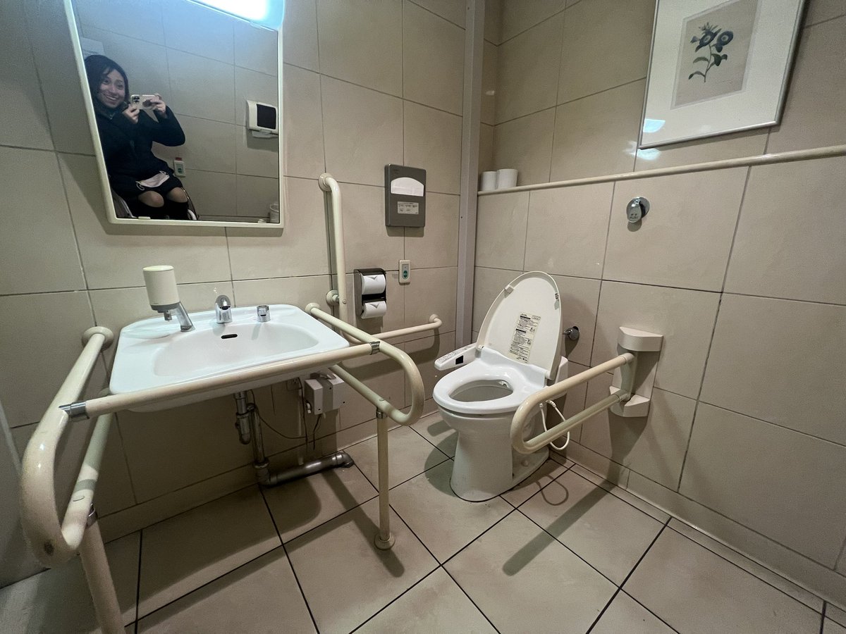 品川プリンスシネマの映画館の車椅子トイレ、配置大丈夫そ？？

なんか、トイレ中すごい囲われてる感じがしたw
前屈みになりたくても手すりが顔に当たってしまって前屈みできなかったので、手すりと水道を離して欲しいなぁと思ったやよ♪

#バリアフリー情報