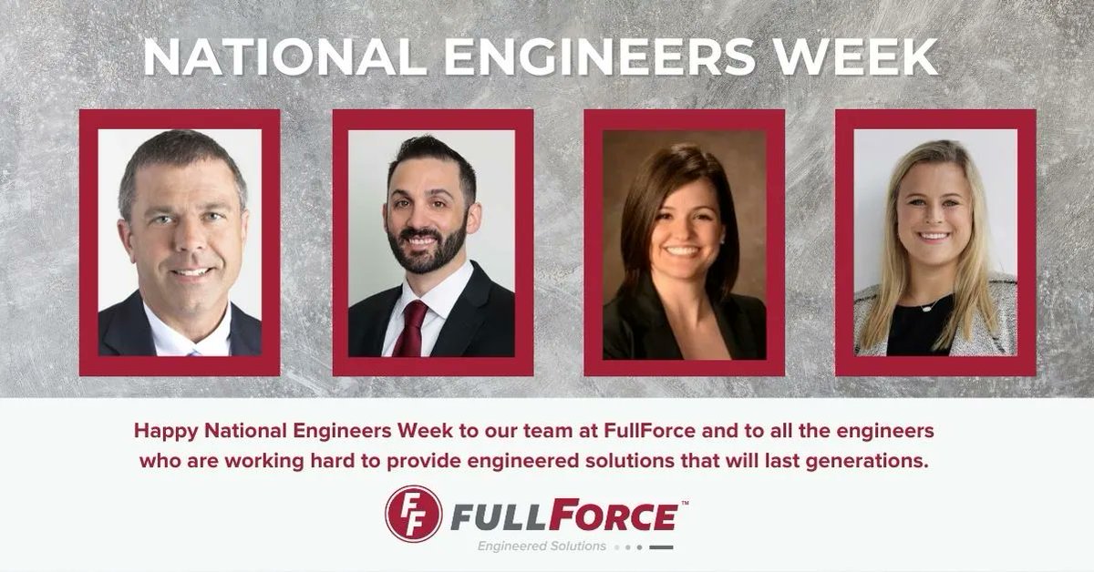 abcFiberForce's tweet photo. Happy National Engineers Week to our team at FullForce and to all the engineers nationwide working hard to provide engineered solutions that will last generations. We are thankful to have the best team in the industry https://t.co/t8Y5Ha12MM