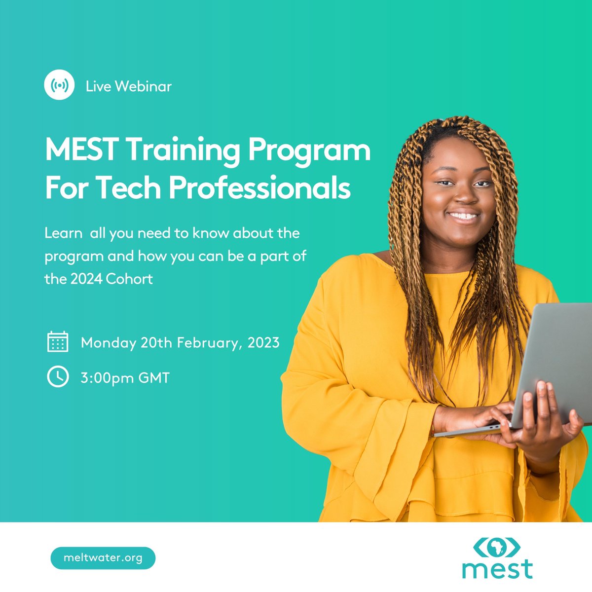 MESTAfrica's tweet image. ...starts in an hour&apos;s time! Register here to join if you are a tech professional who wants to be a part of our next Class of Entrepreneurs-in-Training &amp;gt;&amp;gt;&amp;gt;
us02web.zoom.us/webinar/regist…

#TechAndBeyond #MESTClassof2024