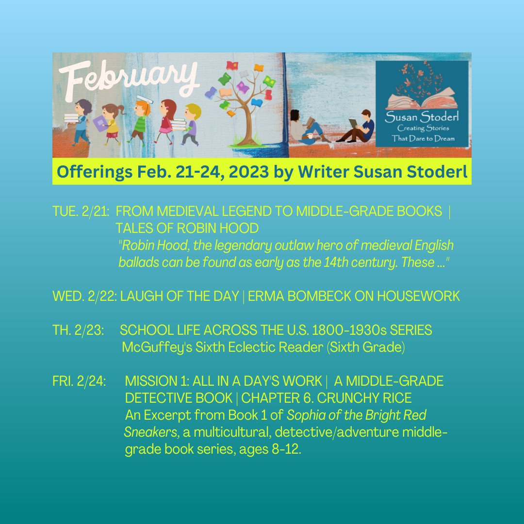 SusanStoderl's tweet image. Here's what's coming up this week on my social media and blog. 
#blog, #upcomingwriting, #middlegradereads,  #middlegrademulticulturalbooks, #schoollife #middlegradebooks,