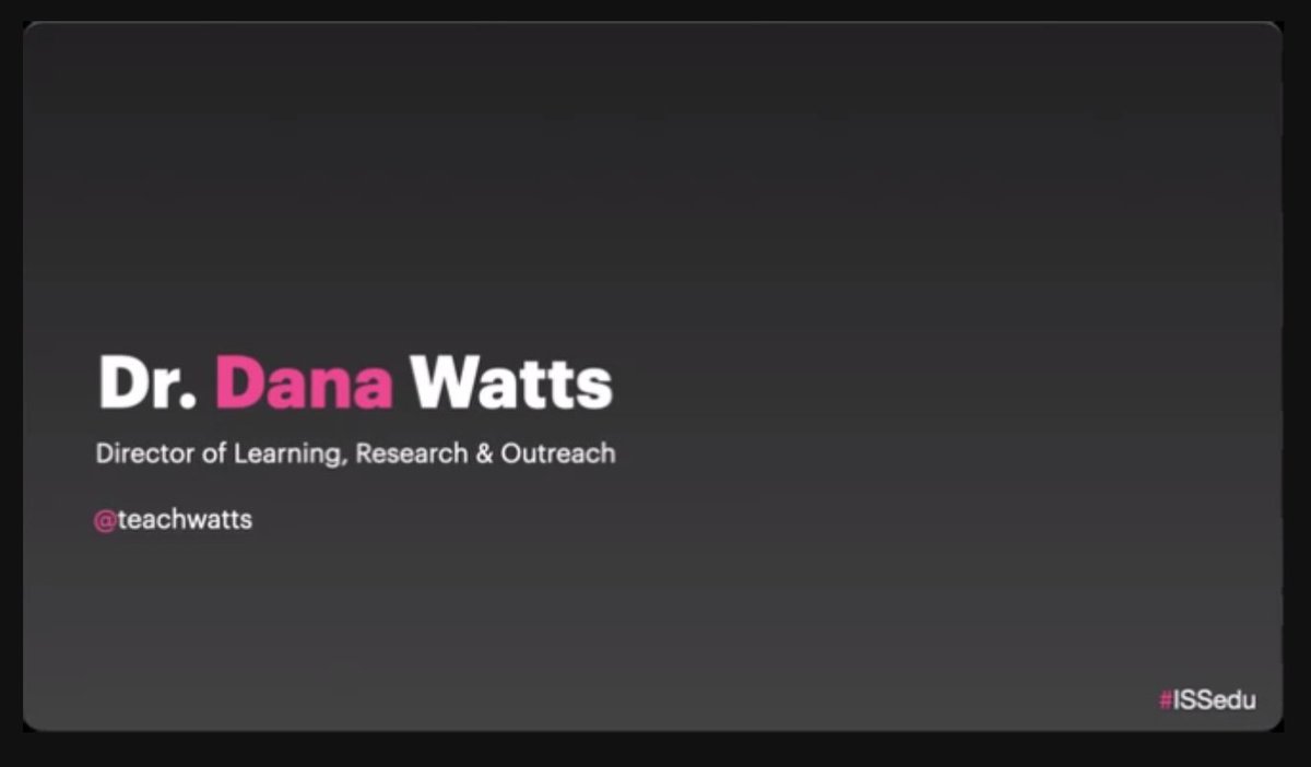 @teachwatts Dr. Dana Watts 'How we educate will be different from now on... However we need to ensure #DEI #inclusive #empowered #voice #choice  #ISSedu