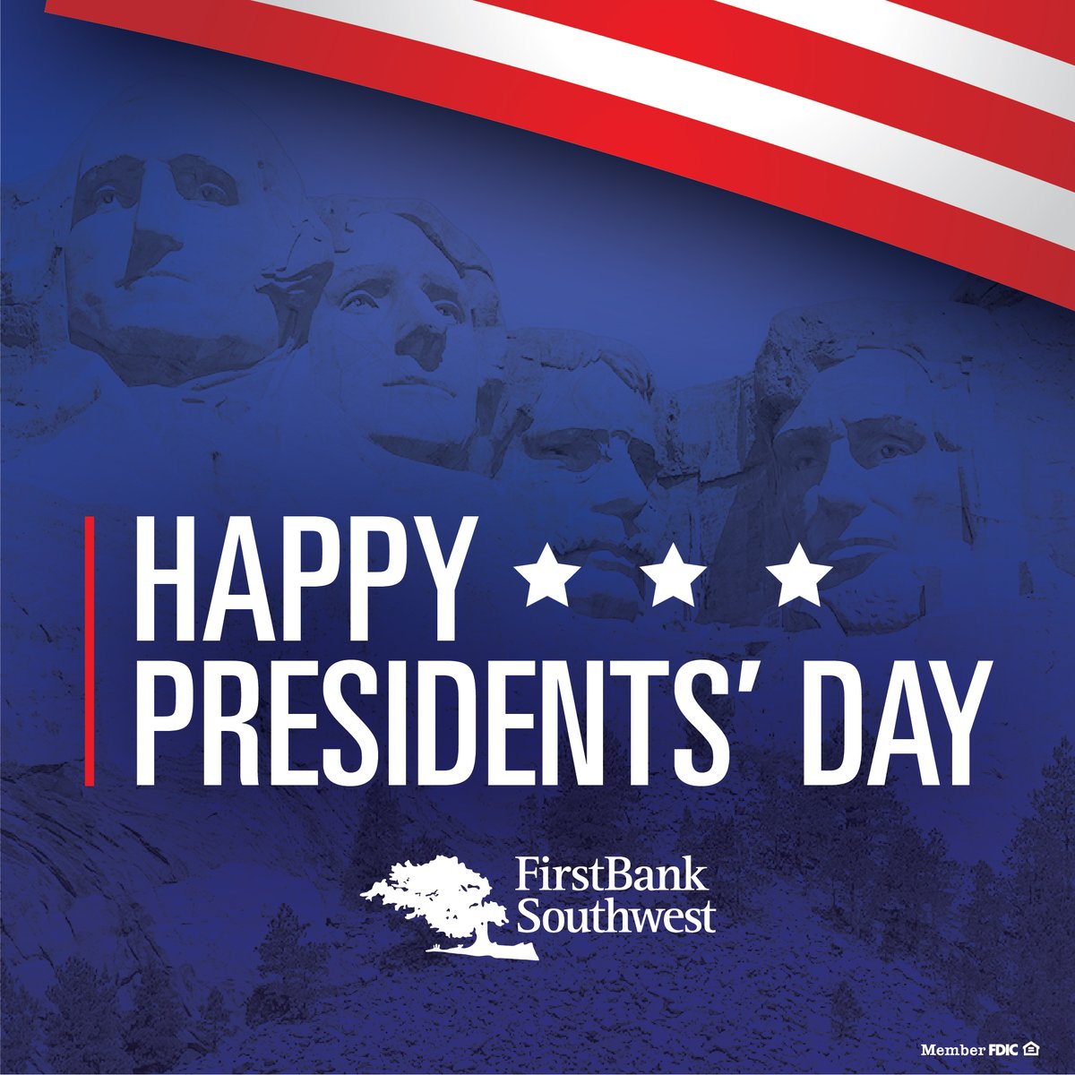 FirstBankSW's tweet photo. A reminder that we are closed today, Monday, February 20, 2023, in observance of Presidents' Day.
We will resume regular business hours tomorrow, Tuesday, February 21, 2023.
Faith. Family. Bank.
#FBSW #FirstBankSouthwest #MemberFDIC https://t.co/8quKCJXcPO