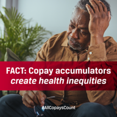 Copay accumulators exacerbate #healthdisparities by disproportionately impacting low-income and minority patients suffering from serious illness.  #CopaysCountinCA.  Support #AB874.