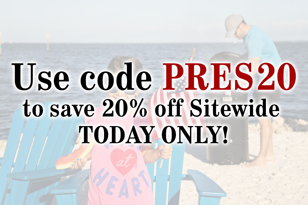 TODAY ONLY! SAVE 20% Site Wide! Use code PRES20 to save 20% for our President's Day Sale happening now! Shop Now at ow.ly/2QGR50MVLtH