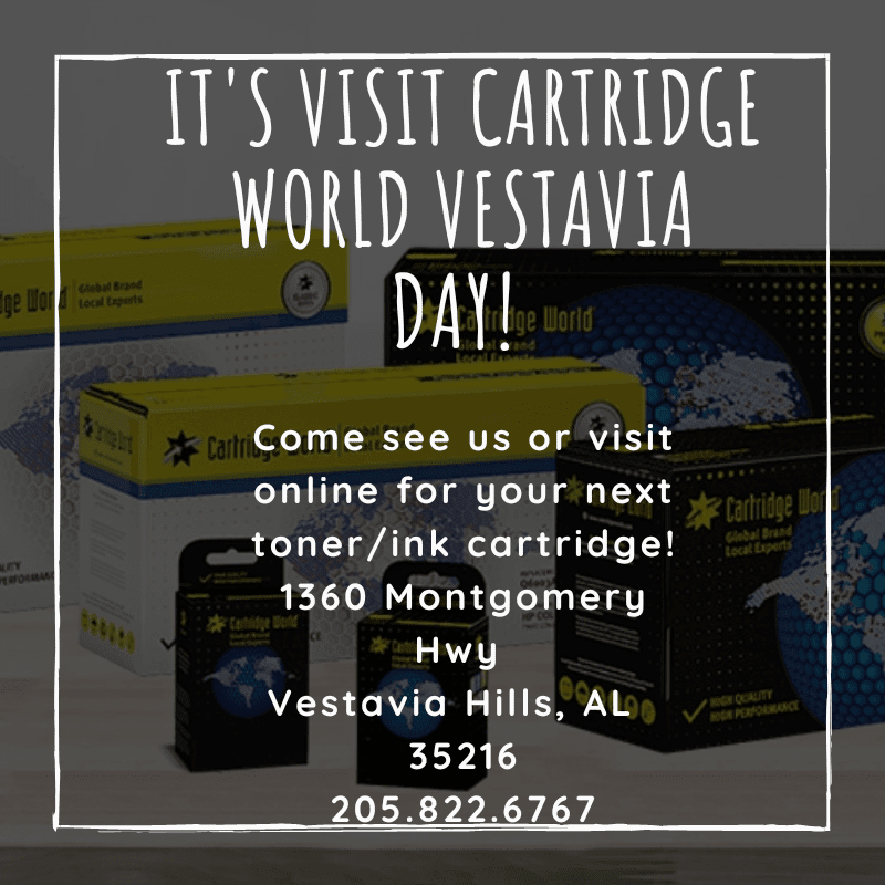 VTsantes's tweet image. 1360 Montgomery Hwy
Vestavia Hills, AL 35216
205-822-6767
cworldvestaviahills.com
#toner #printertoner #hptoner #brothertoner #lexmarktoner #canontoner #ink #printerinkcartridge #hpink #brotherink #epsonink #canonink