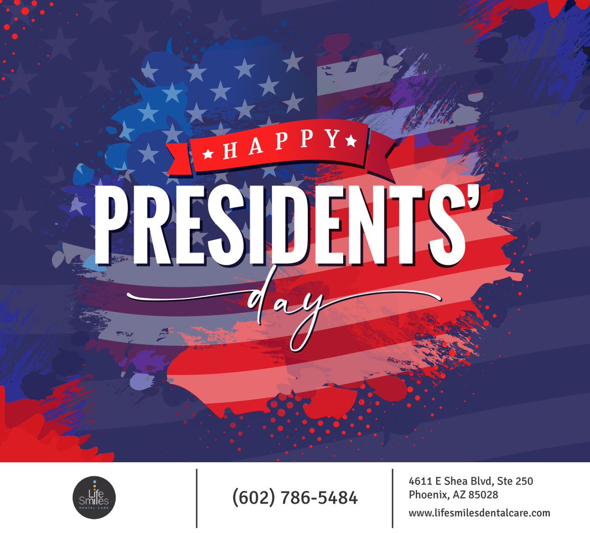 Presidents' Day was founded in honor of George Washington, the first President of the United States. This federal holiday is observed in honor of all past and present presidents of the United States. #PresidentsDay #phoenix #arizona #lifesmilesdentalcare