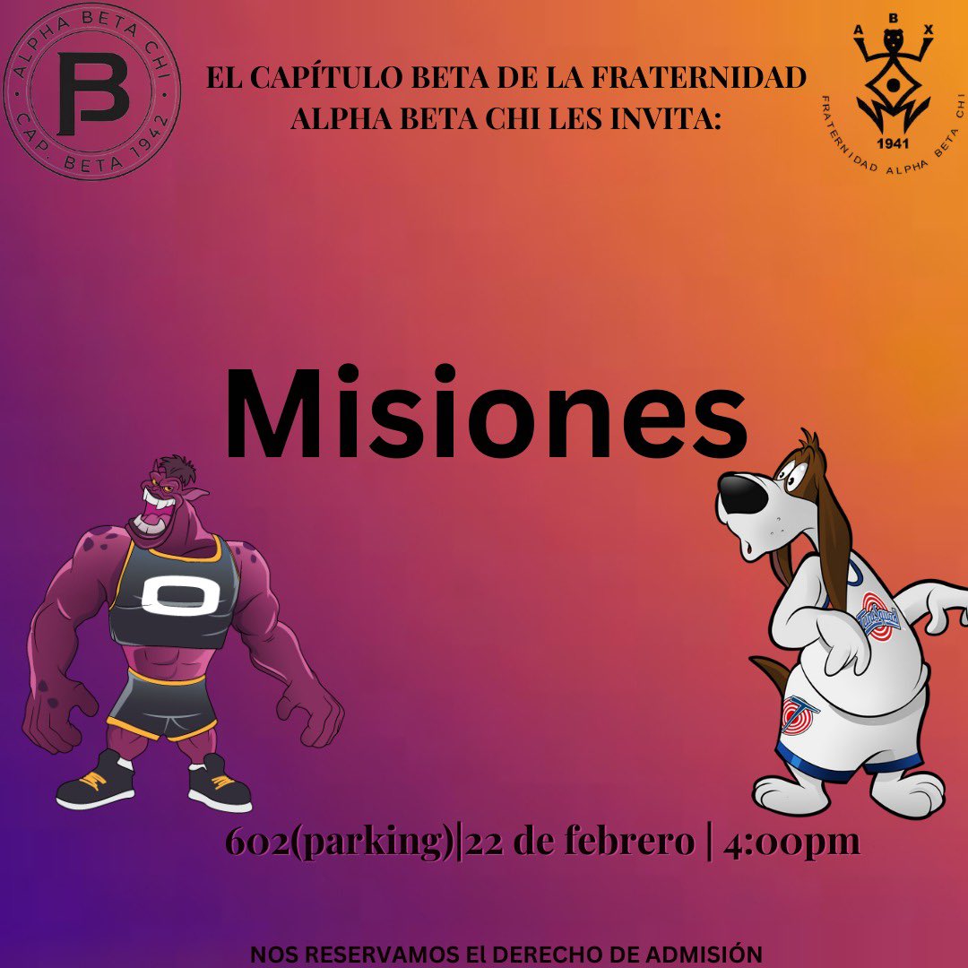 AbxBeta's tweet photo. Bueno mi gente, el capítulo Beta de la Honorable Fraternidad Alpha Beta Chi desea invitarles a nuestra próximas actividades de semana de iniciación . Como costumbre tendremos nuestro Cóctel de iniciación, misiones, corrida y show de neofitos. Los esperamos 🤍🖤 https://t.co/5jlpbRX3Wv