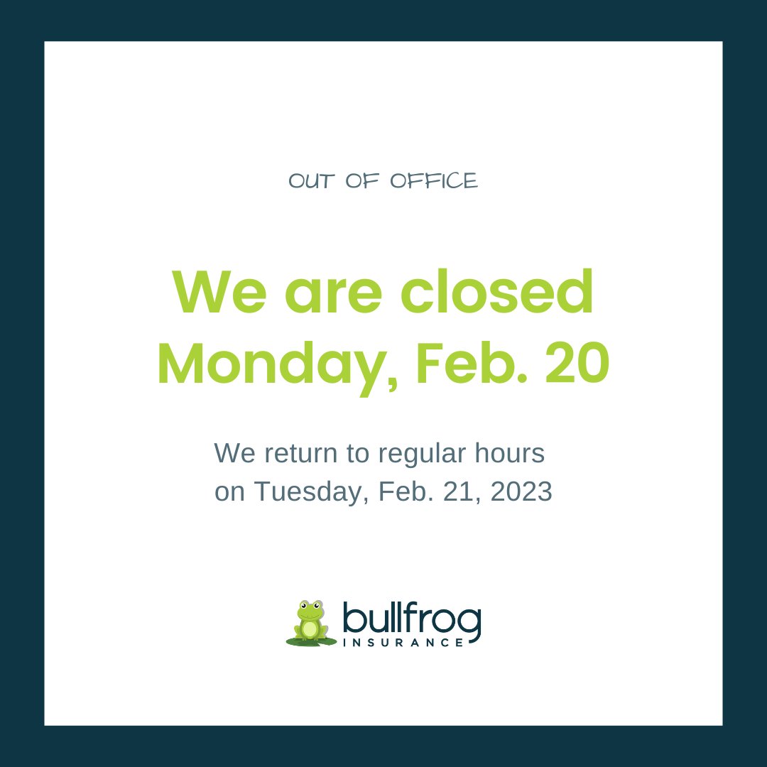 We are closed today for the Family Day long weekend. We return to regular business hours Tuesday, Feb. 21.

In the event of a claim, please visit: loom.ly/xQUgea4