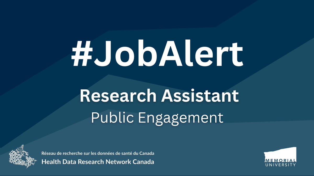 📣 We’re hiring! Do you have a passion for #HealthData & experience working w/patients & the public? Check out this opportunity to join #HDRNCanada as our new Public Engagement Research Assistant, based at @MemorialU, working w/@JuliaBurt18 

APPLY ➡️ bit.ly/PublicEngageme…