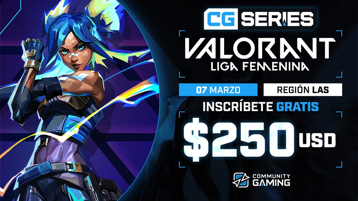 CGaming_LatAm's tweet photo. 🏆 Valorant FEM #CGSeries 🏆
¡Llegó la hora de demostrar el talento femenino en #Valorant! 👩💻 ¿Te lo vas a perder?
💰 250 USD
⚠️ 16 cupos
📅 Martes 7/3 y Miércoles 8/3
⏰ 19hs (GMT -3)
📺 Stream comunitario by @TheLizardQueenT
Inscripción GRATIS➡️ https://t.co/Moy4WkxEEC https://t.co/qoL4725nVa