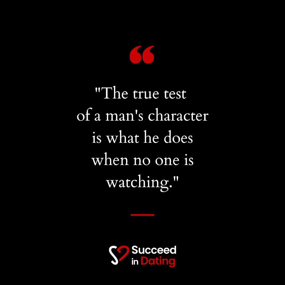 SucceedInDating's tweet photo. Character isn't just about what you do in front of others, 
it's about who you are when nobody's watching. 🦁

#character #confidence #dating https://t.co/fwCRM3ml4S