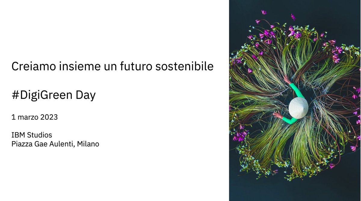 IBMItalia's tweet image. 📌 Creiamo insieme un futuro sostenibile: #DigiGreen Day – 1 marzo

🌍 Un evento che affronta il tema della sostenibilità a 360° con approfondimenti per industria: E&amp;amp;U, Financial Services, Retail e Industrial

🗓️ Per registrarsi: ibm.co/3k9hs8v

#IBM #Sustainability