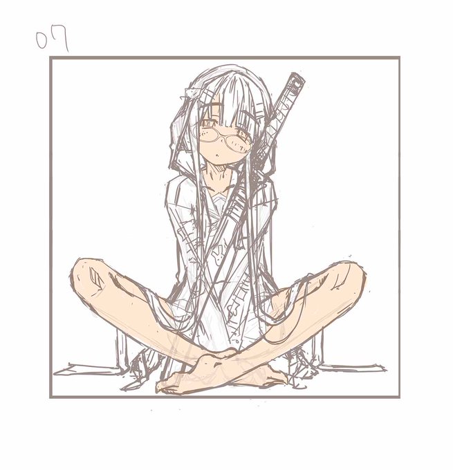 アイディアラフと線画 