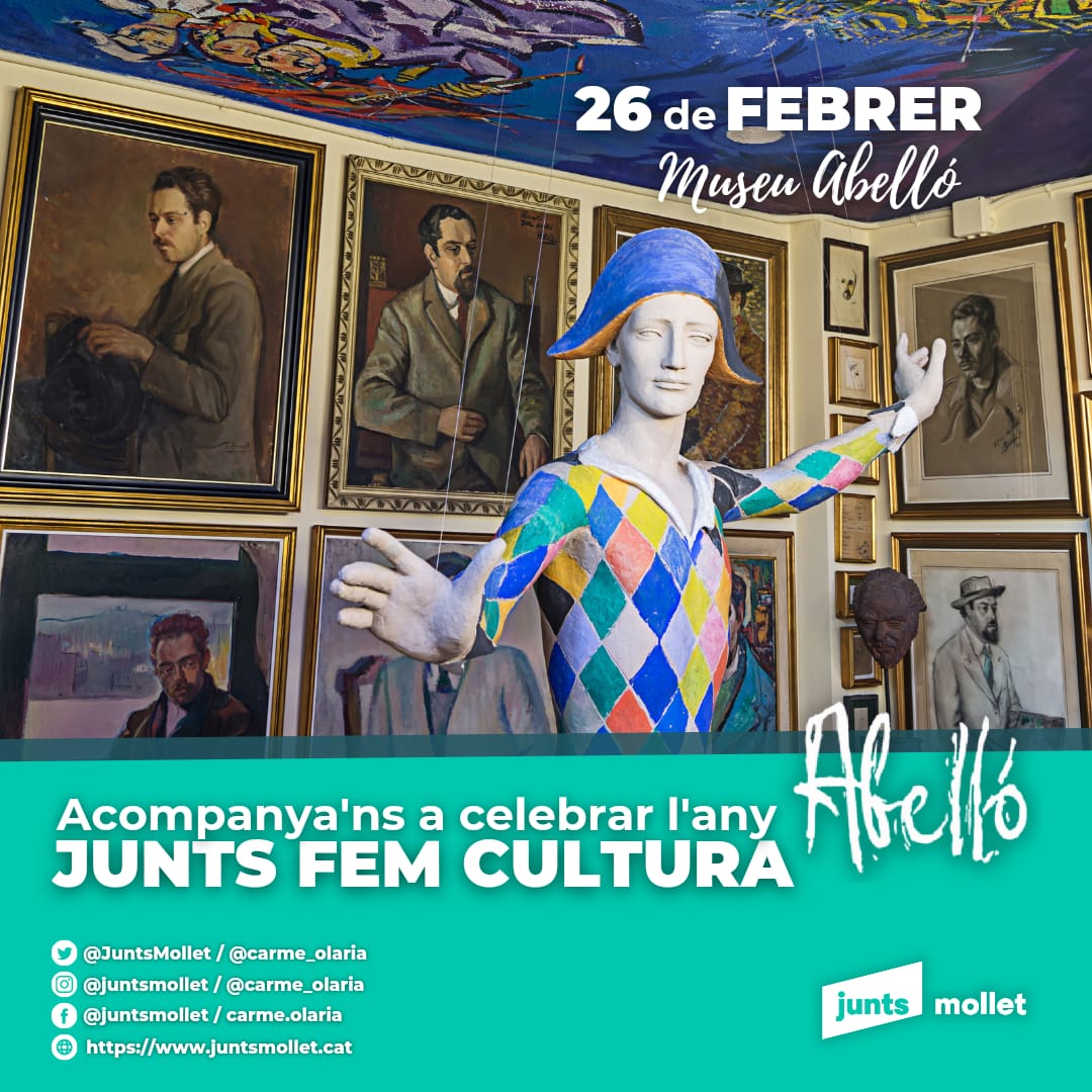 ❗Diumenge 26 de febrer vine a gaudir amb nosaltres del <a href="/museuabello/">Museu Abelló</a>

📌Punt de trobada: porta del museu 
🕥Hora: 10.30h
📥Reserva la teva entrada enviant un correu a molletdelvalles@junts.cat o enviant-nos un missatge directe!