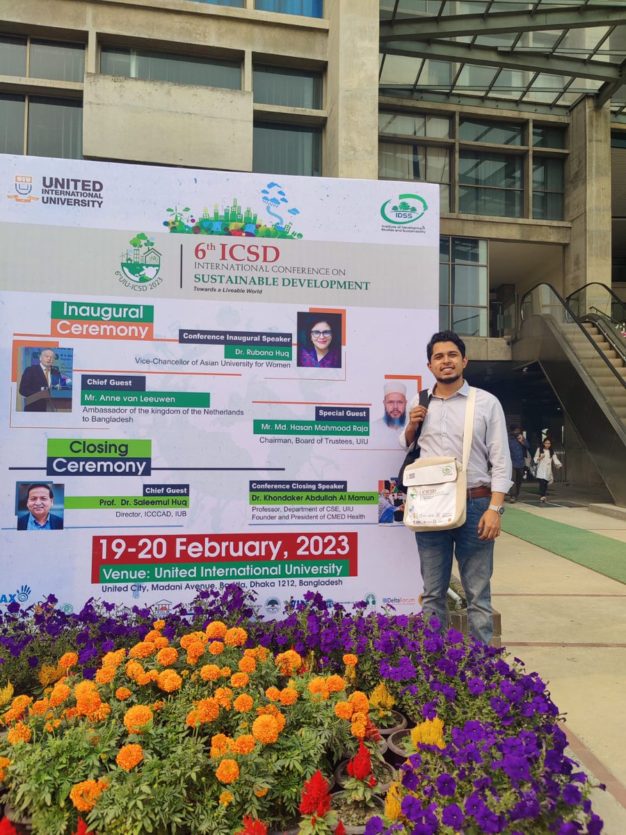 fhrishal's tweet photo. Glad to participate at the 6th International Conference Sustainable Development at United International University, Bangladesh. Our paper on Urban Park Land Use and Management was presented. #icsd2023 #uiu #sustainabledevelopment #urbanpark https://t.co/d57H5PHw9d