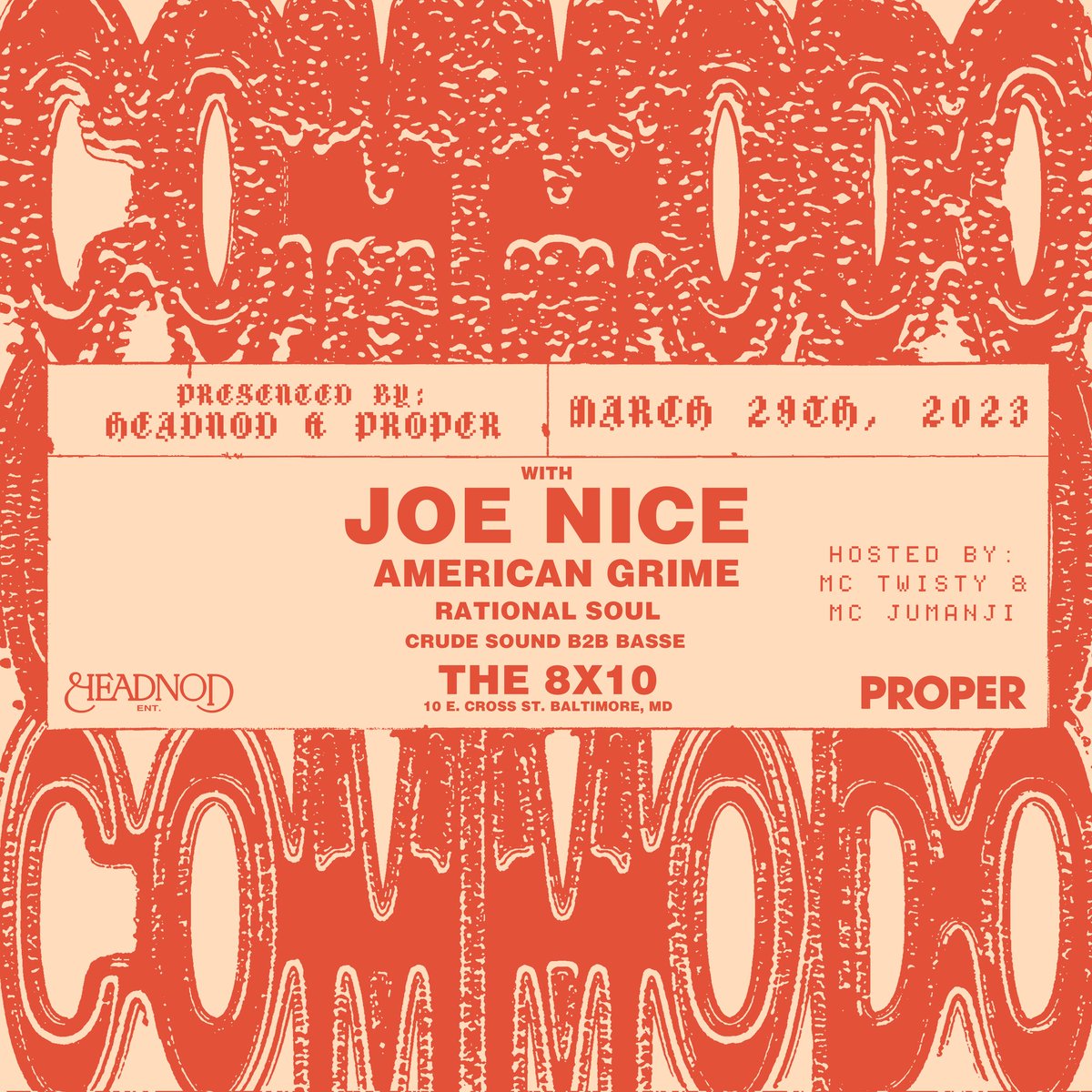 AmericanGrime_'s tweet image. Just announced! We are heading back to the DMV! 
This time, catch us in Baltimore with the @headnodentertainment &amp;amp; @properproductionsdc family.
.
Direct support for Commodo &amp;amp; @joenicedj 
March 29th. 
Hosted by @MCJumanJi
&amp;amp; @TheRealMCTwisty
#AmericanGrime
