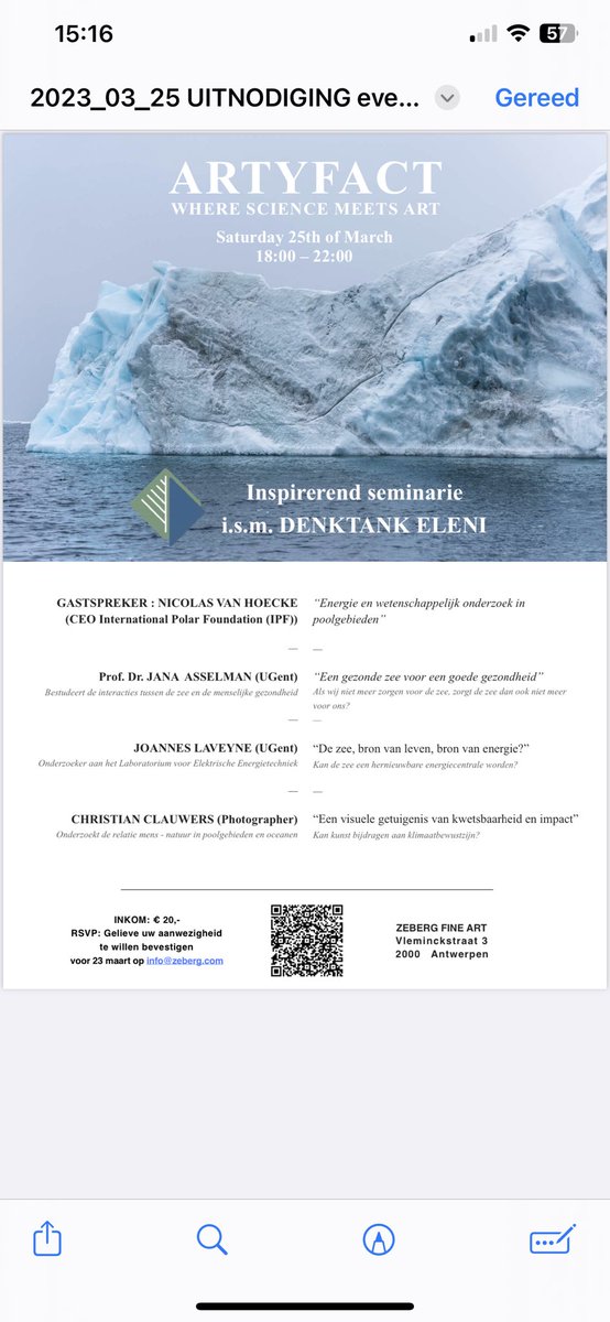 Op 25 maart organiseert denktank Eleni ism de bekende natuurfotograaf Christian Clauwers een unieke expositie in A'pen waarbij we de effecten van klimaatverandering in woord en beeld brengen, met aansluitend receptie. Steun ons door je aanwezigheid of een steunkaart te kopen 😀