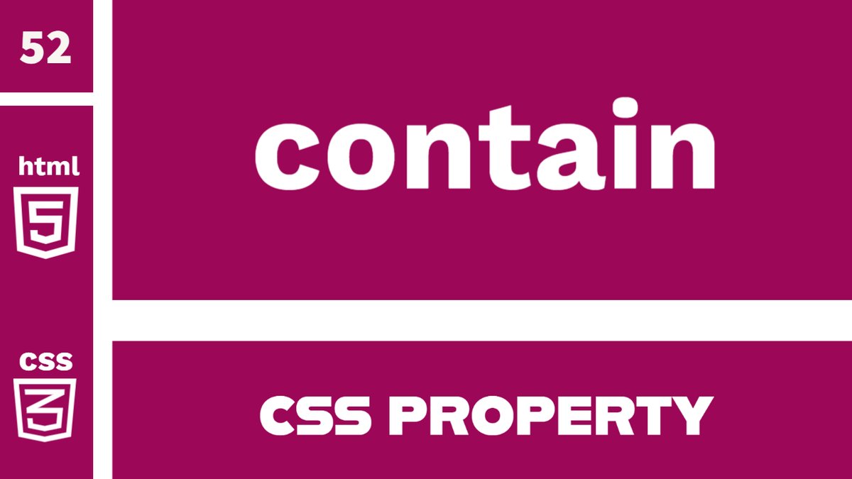 MilapPatel88's tweet image. CSS Property : contain Explained 👇
The contain CSS property indicates that an element and its contents are, as much as possible, independent from the rest of the document tree
youtube.com/watch?v=ba4Blo…
#CSS3 #codecanvas #css #coding #javascript #FrontEndDeveloper #TweetOfTheDay