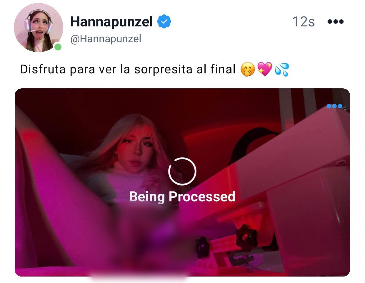 TW Pornstars - Hannapunzell. Twitter. Nuevo video disponible en mi azulito  ☔️ 6 min hasta venirme. 2:18 PM - 20 Feb 2023