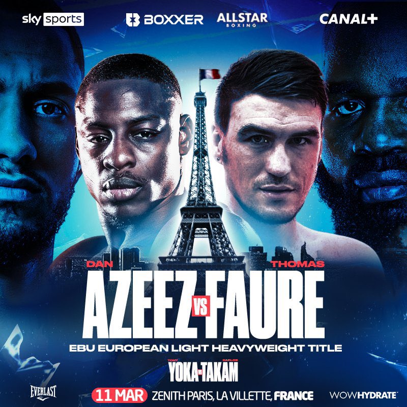 IFLTV's tweet photo. Tony Yokaโs domestic dust up with Carlos Takam will now be on a co-promotion between All Star Promotions and Boxxer in Paris on March 11th ๐ซ๐ท
๐ฅ Dan Azeez will challenge Thomas Faure on the card for his European Light-Heavyweight Title.
#YokaTakam #FaureAzeez #BoxingNews https://t.co/qF5F0yQ1pd