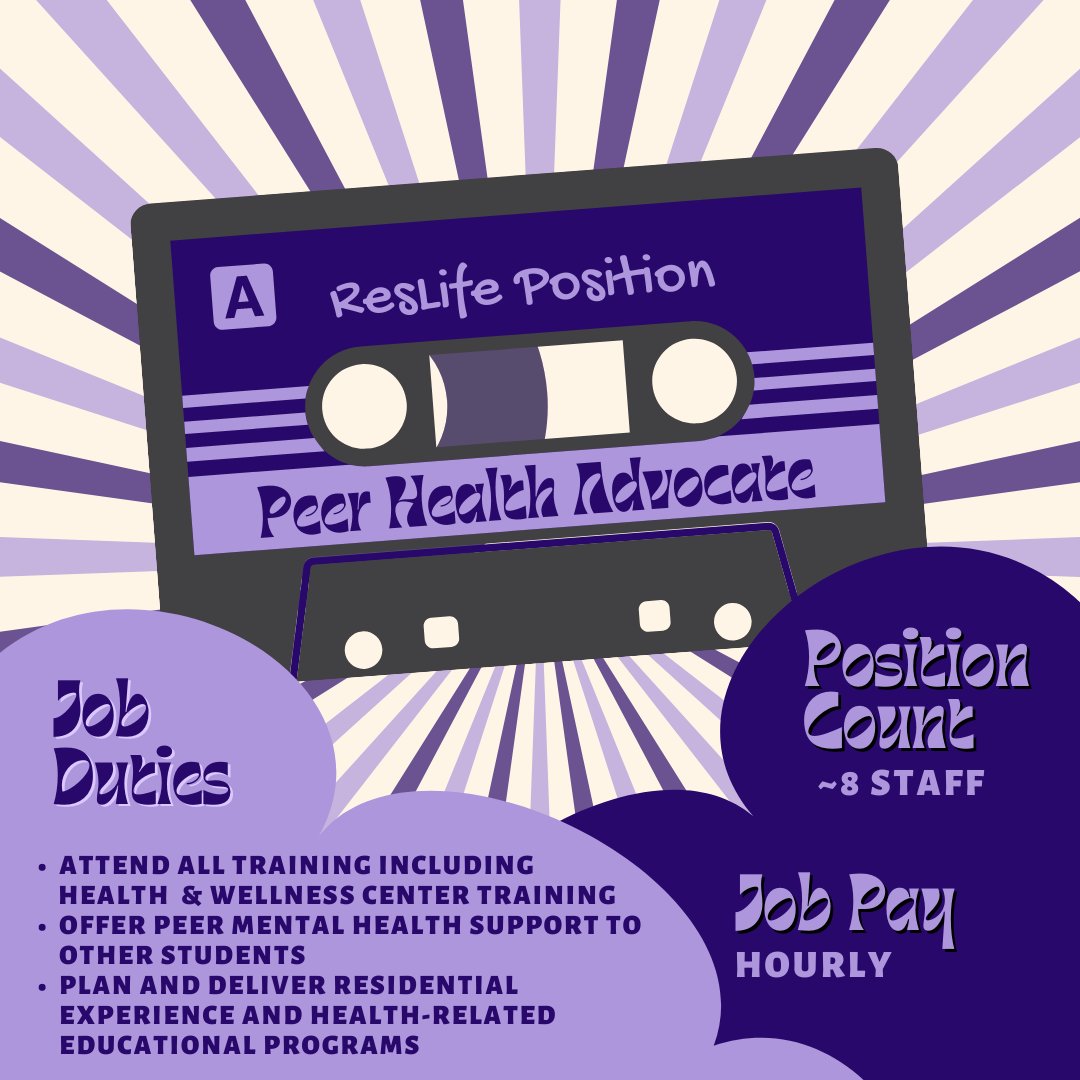 Today, the ResLife positions we want to highlight are the awesome ones that make up our RESIDENCE EDUCATION STAFF!! Check out these slides for more information and make sure you fill out the application in the Housing Portal by FEBRUARY 27TH!!