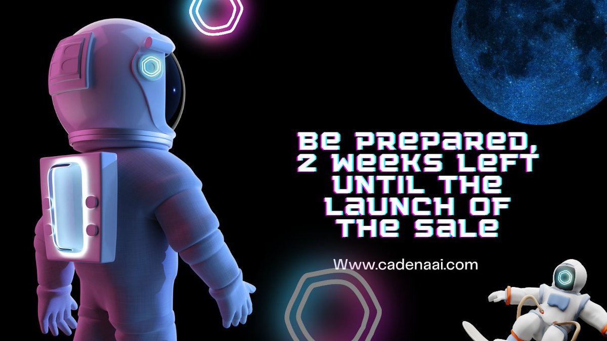 larsdavidoffici's tweet photo. Be prepared, 2 weeks left until the launch of the sale
#CadenaAI #cadenatoken #cad #CadenaAI
#Bitcoin
#Ethereum
#Blockchain
#Altcoins
#Cryptocurrency
#CryptoNews https://t.co/PwZumSFjP5