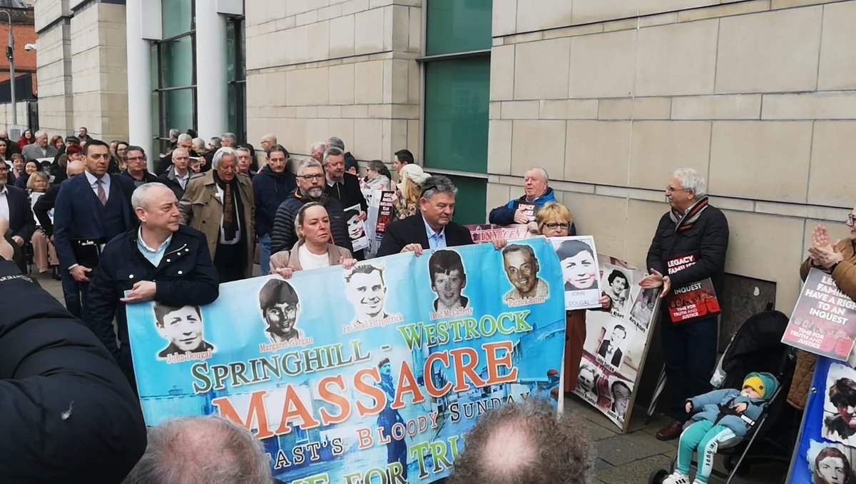 OMuirighSols's tweet photo. Day 1 of the Springhill Inquest has completed. The families read pen portraits of their loved ones to the court. The inquest will resume tomorrow morning at 10.30am, Court 12 Laganside. #legacyinquests @SprinWestrock72 https://t.co/vonNJJRThs