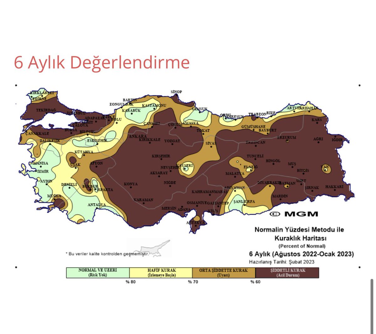 tarimyazari's tweet photo. Son yağışlar da kuraklığa çare olmadı

- Meteoroloji Genel Müdürlüğü 2023’ün ilk kuraklık haritalarını yayınladı.

- Ocak’ta ülkenin büyük bölümü şiddetli kuraklık yaşadı.

- İlkbahar yağışları hayati öneme sahip. Yağış olmazsa çok büyük risklerle karşı karşıya kalacağız.👇👇 https://t.co/i2eW9lN4Rx