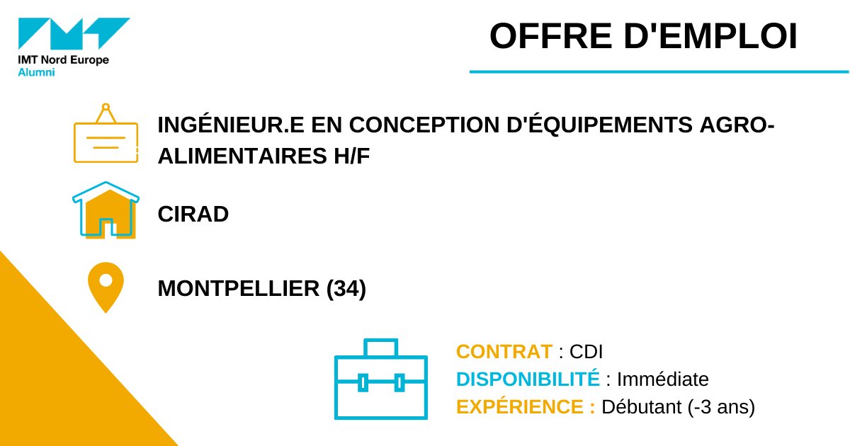 [ OFFRE D'EMPLOI ]

Le #ServiceCarrière te propose une offre en CDI chez CIRAD !

👉ow.ly/WsrY50MUEak

Retrouve les offres d'#emploi proposées par les Alumni ou nos partenaires sur le site web de l'association !
