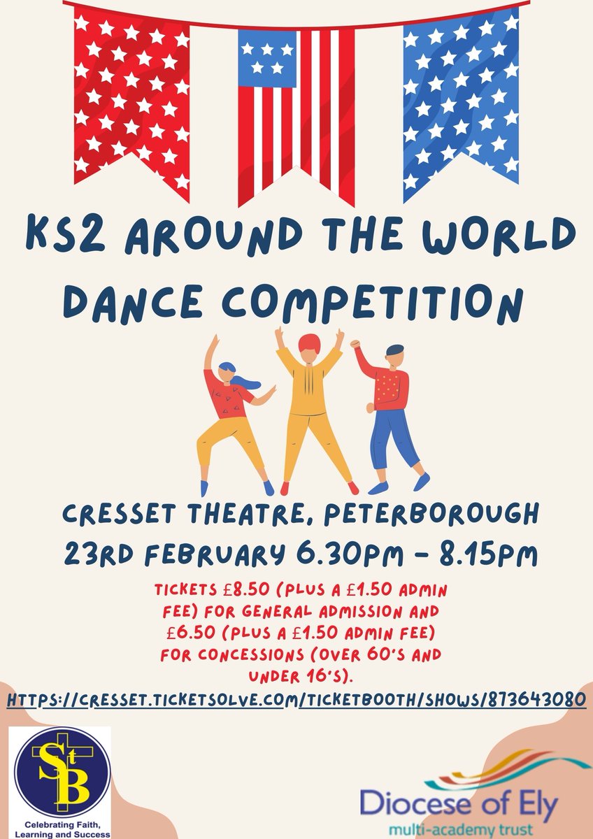 stbotolphs_sch's tweet photo. ๐บ๐Not long to go now until the KS2 Around the World Dance Competition on Thursday.
Our young performers have been working so hard to prepare for this & we cannot wait for them to showcase their talents @TheCresset theatre! @DEMAT__ #Dance #kidsofamerica #teamStBs https://t.co/RjnVfWwand