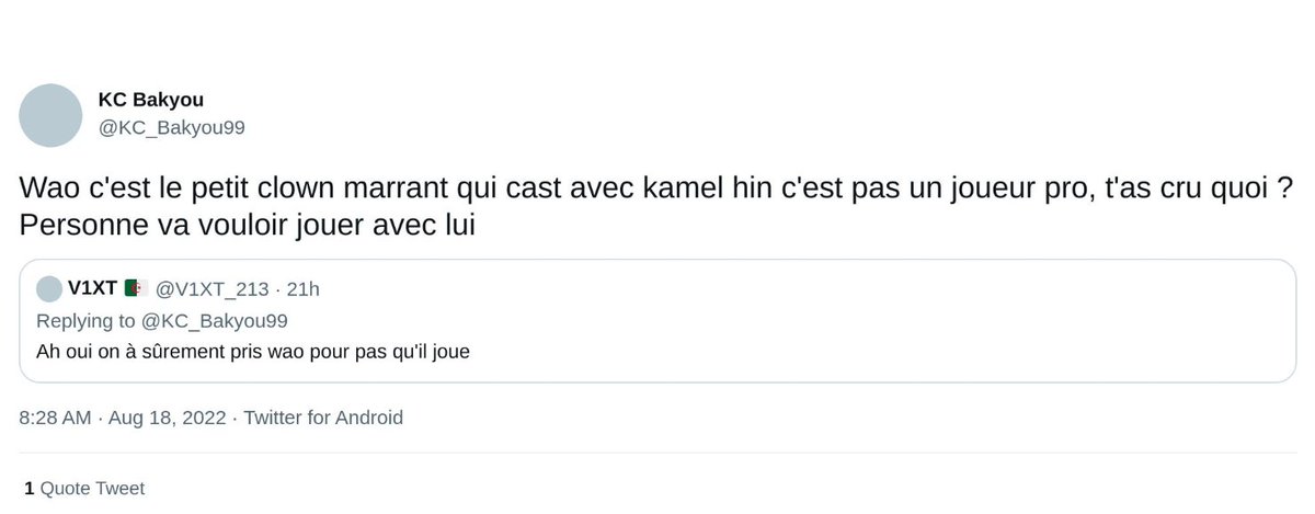 deadzach44's tweet photo. [THREAD] DES MEILLEURS TWEET DE KC BAKYOU AKA 
LE COMPTE SECONDAIRE DE CHAP POUR VOIR LA BULLE KC 
⬇️⬇️⬇️ https://t.co/023AnFIG0z