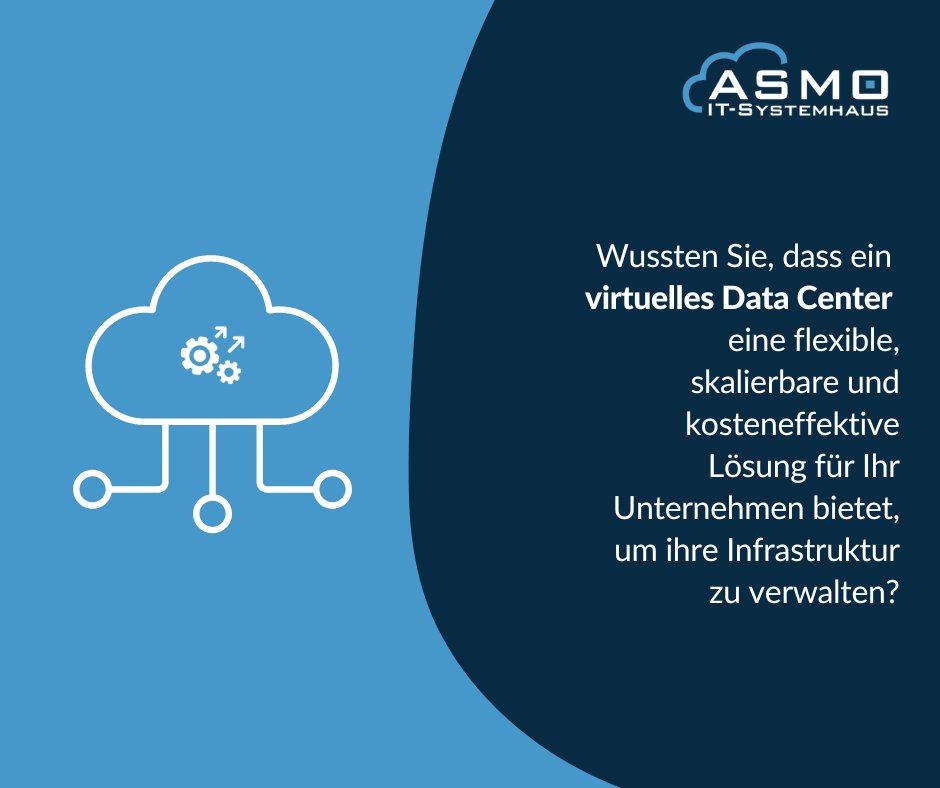 Erleben Sie die Leistung und #Skalierbarkeit unseres virtuellen #Data Centers! Nutzen Sie die Vorteile eines skalierbaren, flexiblen und zuverlässigen virtuellen Rechenzentrums und konzentrieren Sie sich auf Ihr Kerngeschäft.
Nehmen Sie Kontakt zu uns auf: asmoit.de/kontakt/