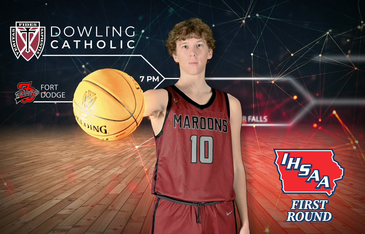 DowlingBball's tweet photo. Gameday!  Playoff basketball and the Maroons host Fort Dodge in the first round tonight!  Back to a healthy roster and a win or go home mentality.

🆚 Fort Dodge
⏰ 7:00
📍 1400 Buffalo Rd, WDM
🎟️ https://t.co/tT7PN2FKP9

#GoMaroons @MaroonCrew https://t.co/aUvYIA5RDU