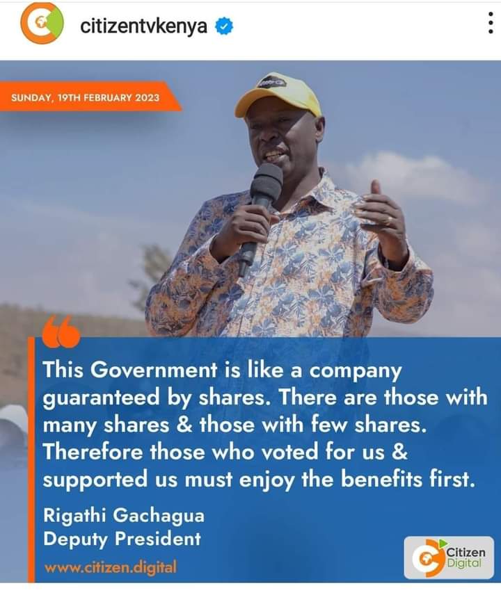 Kenya belongs to two tribes.The problem is that they force us to pay taxes in a company where they own 100% of the shares.