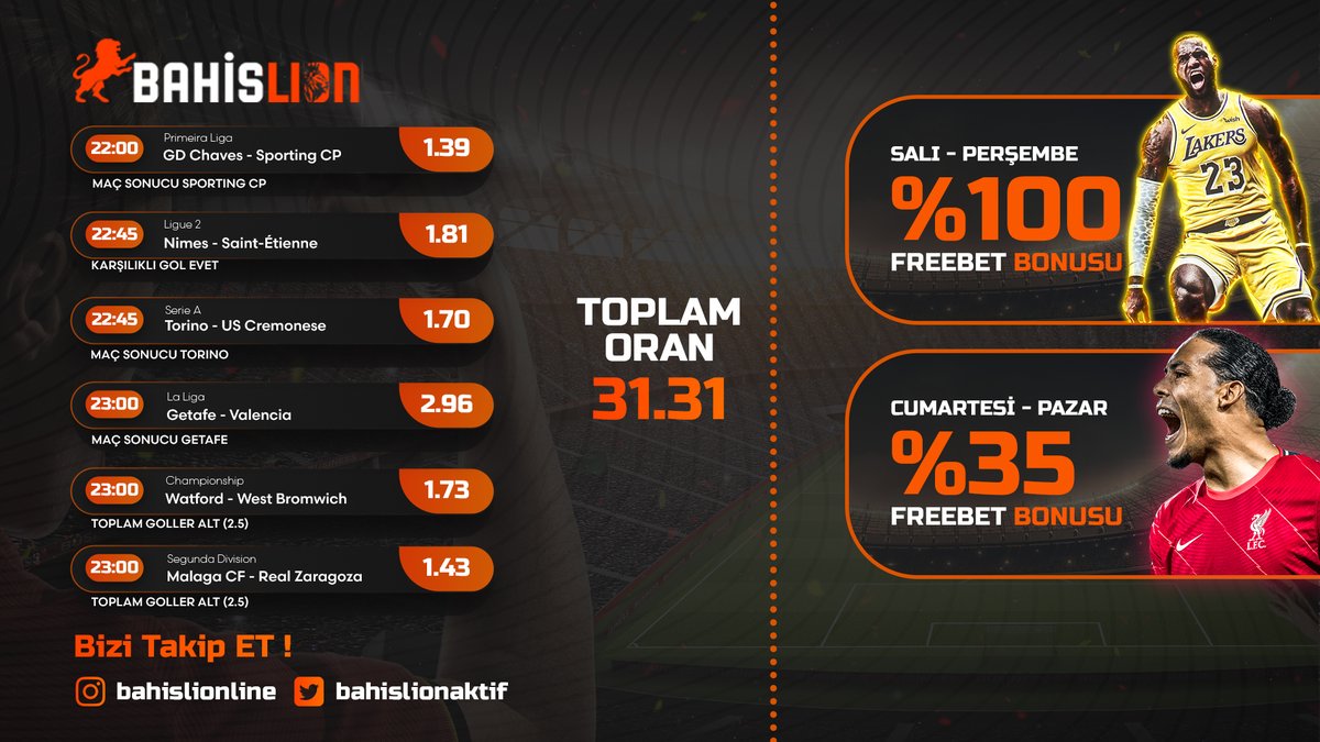 BIZI TAKIP ET, 5 ARKADASINI ETIKETLE

KUPON TUTAR ISE 5 KISIYE 50 FREESPIN/FREEBET

tinyurl.com/BahislionSosyal