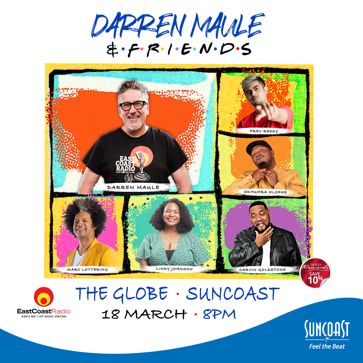 Comedy at its best with Darren Maule & Friends live at Suncoast on 18 March, will have you laughing all the way home. 😄🎟 Tickets available on Ticketpro bitly.ws/zZeH
#suncoastcasino #darrenmauleandfriends #marchevents #laughtertherapy