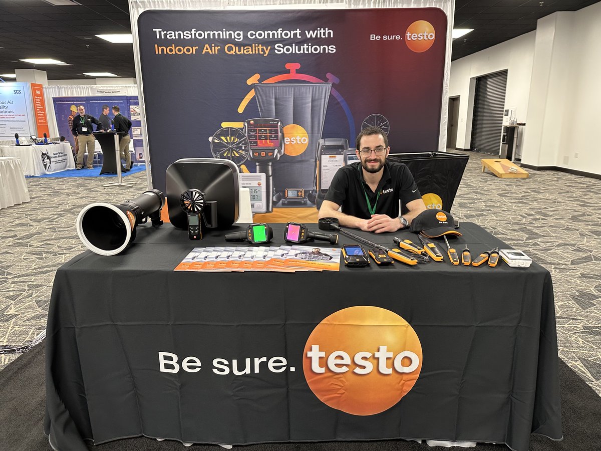 TestoUSA's tweet photo. In Austin, TX for IAQA2023? Be sure to stop at booth 201 to check out our latest er offerings for your Air Quality, Air Flow, and Thermography needs! #testo #iaqa2023 #booth201 #iaqa #thermography https://t.co/taOdMC34Ku