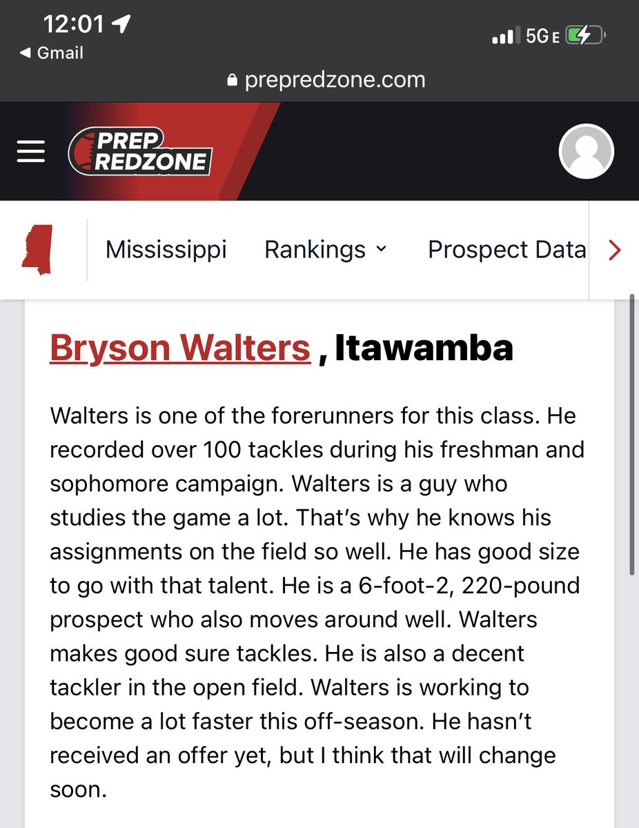 MamaJAWalters's tweet photo. THANK YOU @MacCorleone74 for the write-up on @BrysonCWalters in โ2025 LB Breakdownโ for @PrepRedzoneMS! Rionโs ALWAYS hyped our son up, which โblew him upโ on the recruiting scene! Grateful for his support! Bryson is working hard this off season! #ITAboy #grindingforthenextlevel https://t.co/b131tstOqd