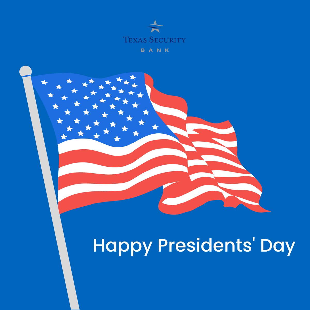 TXSecurityBank's tweet photo. Today, we recognize all United States Presidents, both past and present who have served our Nation. Happy Presidents' Day! 🇺🇸 (Member FDIC)

#TexasSecurityBank #PresidentsDay https://t.co/UdqFo7wa0m