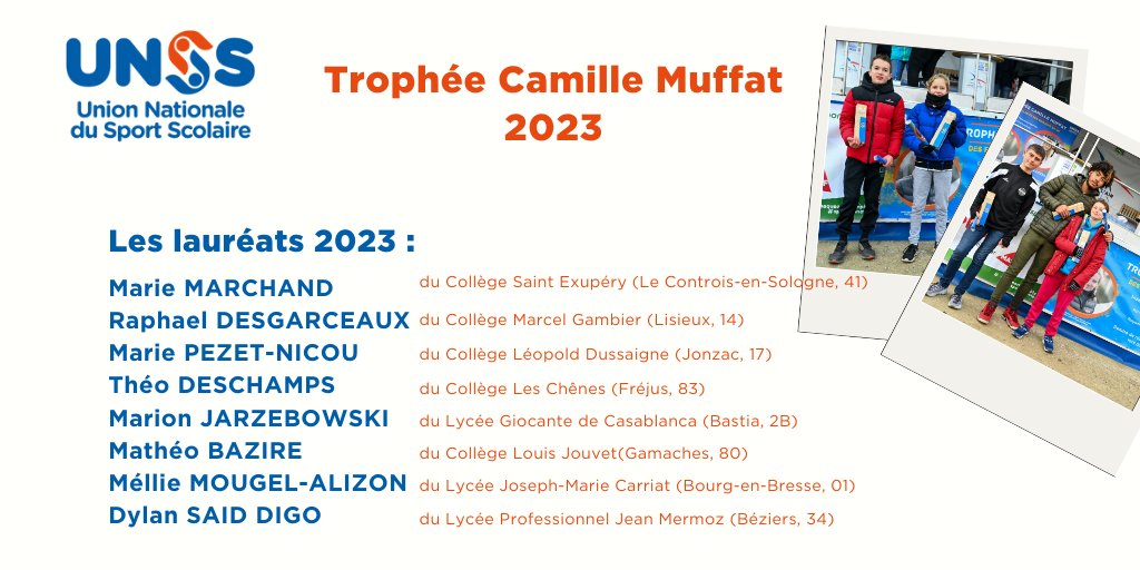 unss's tweet photo. Le #TrophéeCamilleMuffat 🏆

C'est l'occasion de récompenser les élèves qui s’investissent au sein de leur #associationsportive et dont les parcours sportifs et scolaires sont particulièrement remarquables.

Bravos à eux 👏

📸 Iconsport

#GenerationResponsable #sportscolaire https://t.co/O5H0Ss9isI