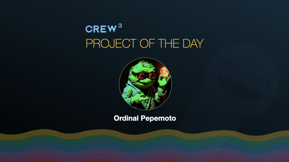 Monday celebrations? 🥳 

🌟Our Project Of The Day, @OrdinalPepemoto celebrates the decentralized and innovative world of cryptocurrencies, and it aims to demonstrate the significance and value of Bitcoin.

✅Check out their <a href="/crew3xyz/">Kasih Sayang</a> questboard bit.ly/3xELXGt