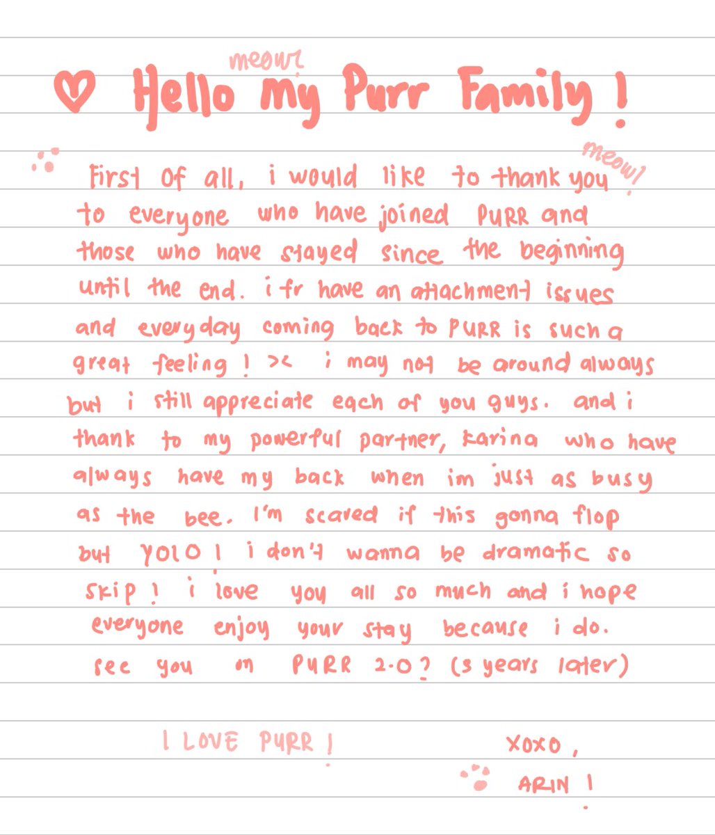 purrbase's tweet photo. here are notes from the admins! we love you so bad! https://t.co/xx1wdu0guY