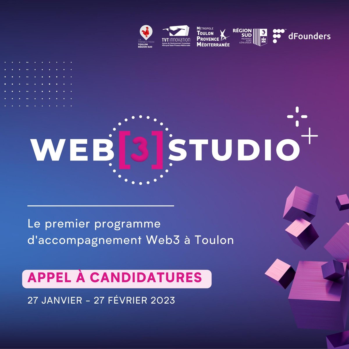 Frenchtechtln's tweet image. 🚀 #WEB3Studio vous accompagne pour donner un coup d&apos;accélérateur à votre projet #Web3 !

Bénéficiez d&apos;un accompagnement sur mesure pour atteindre votre succès dans l&apos;univers du Web3👇
𝗰𝗮𝗻𝗱𝗶𝗱𝗮𝘁𝗲𝗿 𝗶𝗰𝗶 : lnkd.in/eedxSPrD