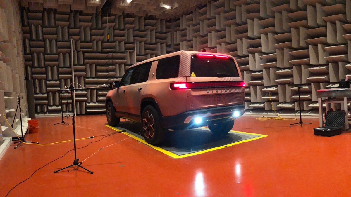 Rivian's tweet photo. EVs are inherently quiet. So how did we decide what sounds a Rivian would make? We used nature as our guide. Get a behind-the-scenes look (and listen) at our approach to creating an automobile audio language designed to blend with the natural world: https://t.co/cvIPi90NUM https://t.co/NR9zyed33b