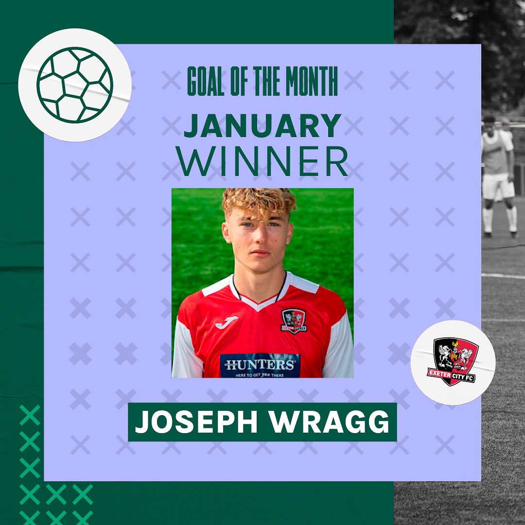 🏆 #LFEGOTM | January 2023 🏆

The winner of January’s Goal of the Month competition is @officialecfc midfielder Joseph Wragg!

Joseph’s clever long-range dink over the keeper versus Bristol Rovers claimed 323 votes (53%).

Congratulations, Joseph 👏
