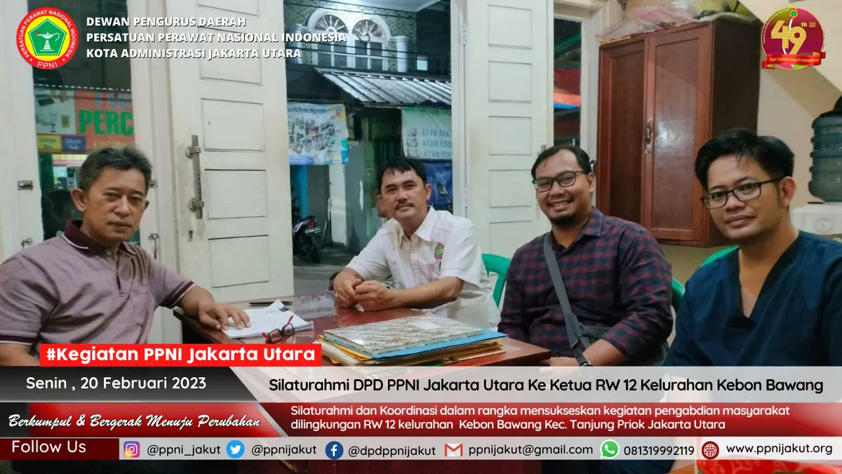 ppnijakut's tweet photo. Silaturahmi dan koordinasi DPD PPNI Jakarta Utara kepada RW 12 Kelurahan Kebon Bawang dalam rangka mensukseskan kegiatan pengabmas dilingkungan tersebut.

-DPD PPNI Jakarta Utara-
"Berkumpul dan Bergerak Menuju Perubahan" https://t.co/4T8PphtB2e